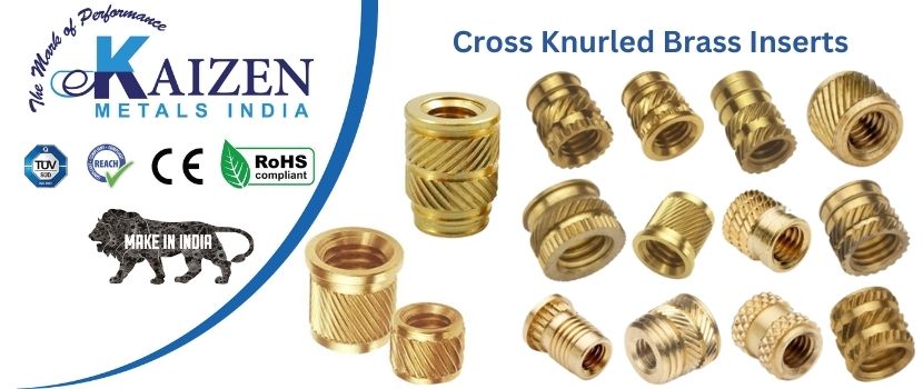 cross knurled brass inserts