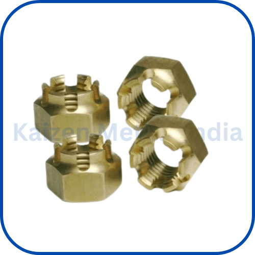 brass slotted hex nuts