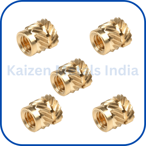 cross knurled brass insert