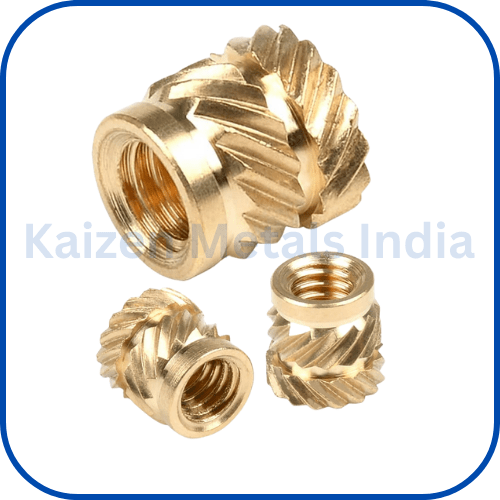 cross knurled brass insert