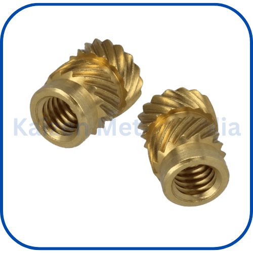 cross knurled brass insert