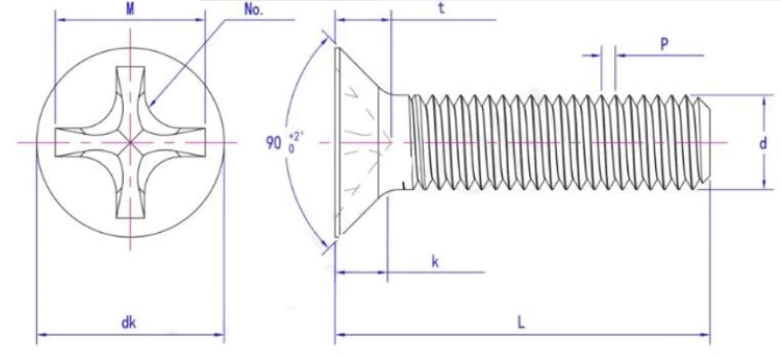 brass flat head machine screws