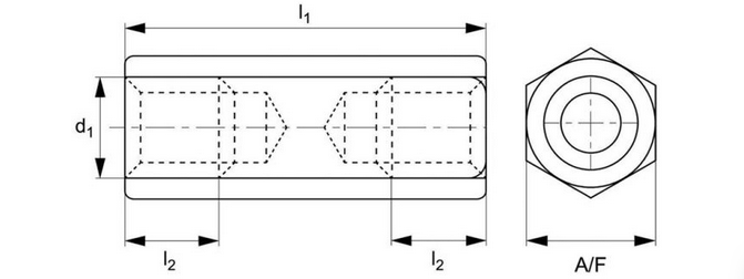 brass hexagon female to female spacers standoff