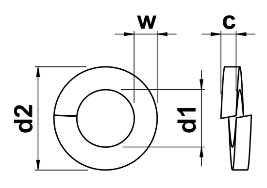 brass spring washers drwaing