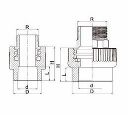 brass ppr fittings drawing