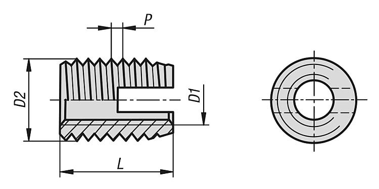 self tapping brass inserts drawing