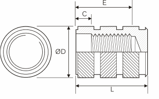 brass moulding inserts drawing