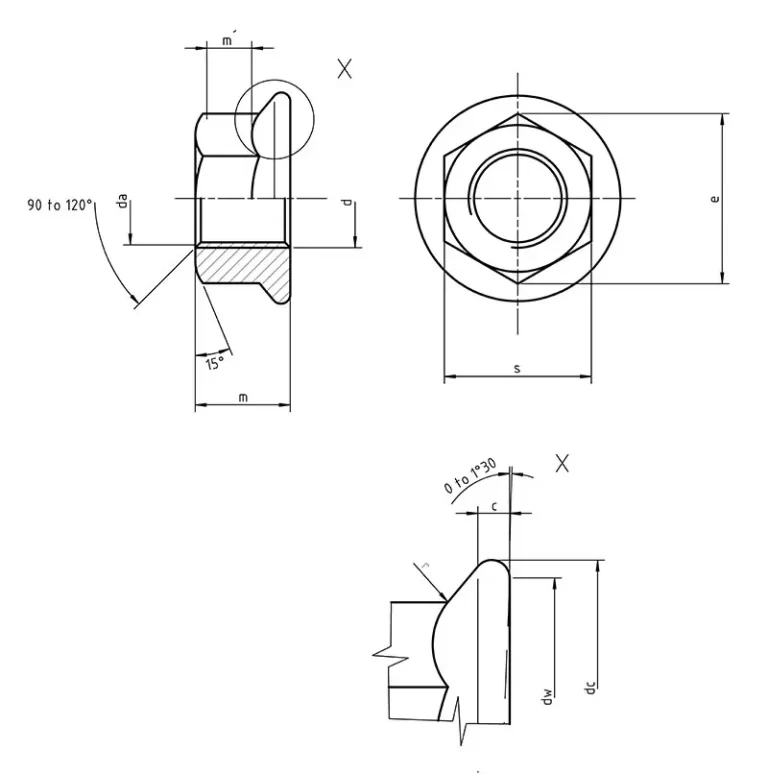 brass flange nuts