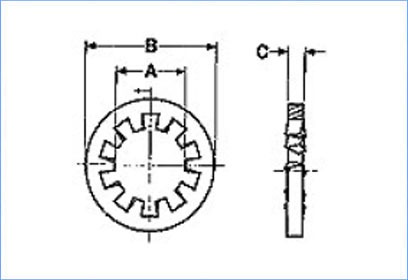 brass star washer drawing