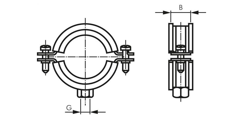 brass pipe clamps drawing