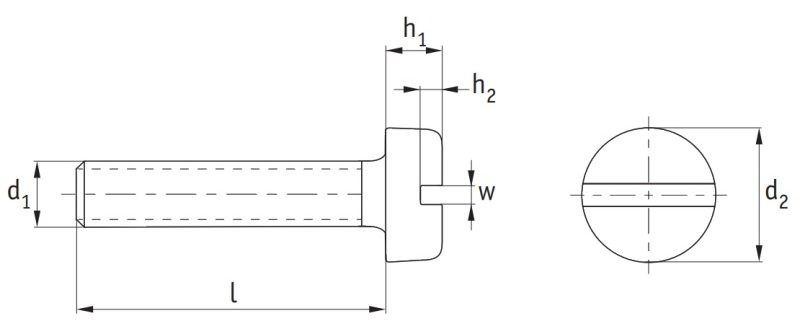 brass screw drawing