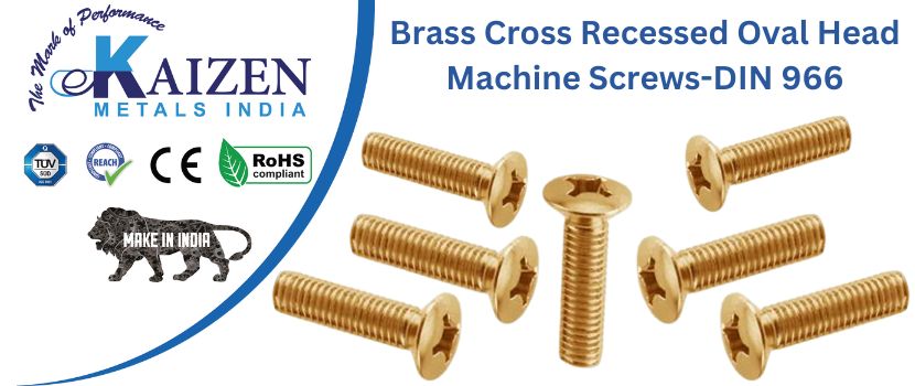 brass cross recessed oval head machine screws din 966