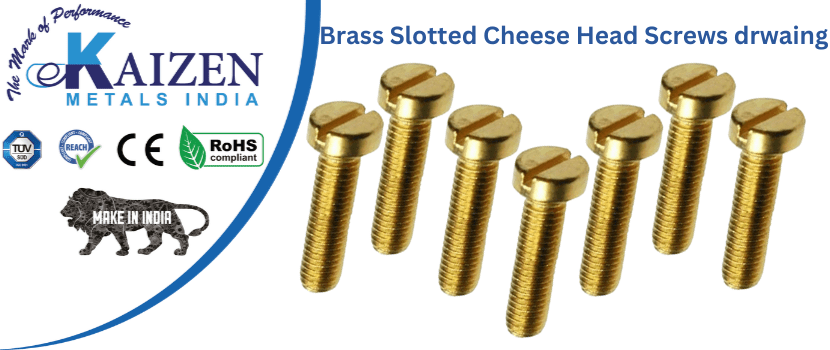 brass slotted cheese head screws drwaing