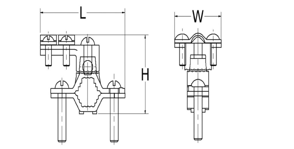 copper bronze ground clamp drwaing