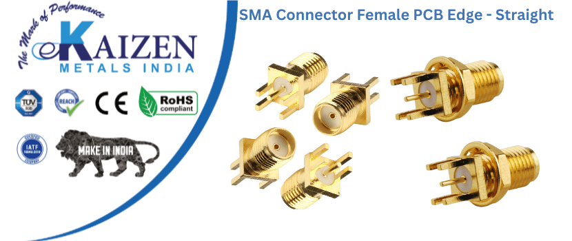 sma connector female pcb edge   straight